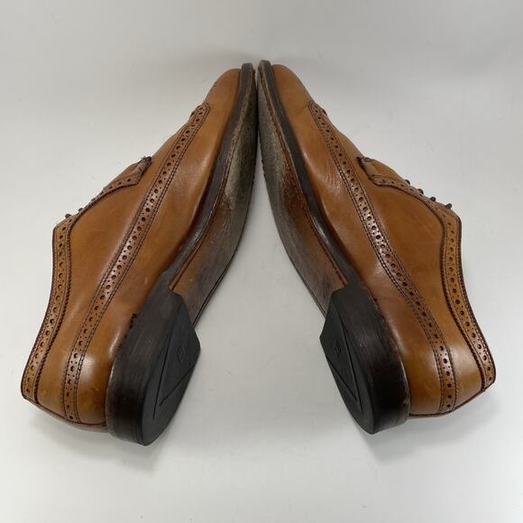 Allen Edmonds Leiden Men\'s Wingtip Brogue Oxford Shoes Size 9.5 D Brown Leather main image 8